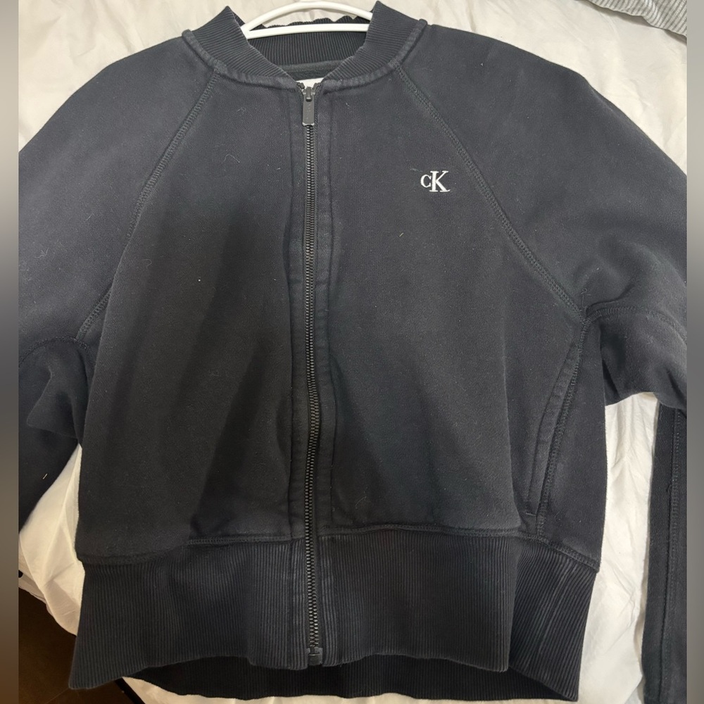 Calvin Klein Black Zip Up Jacket/Hoodie Small